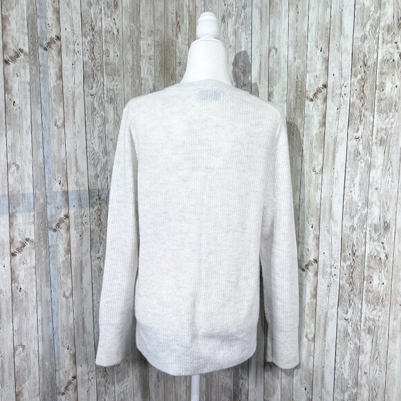 Women's Old Navy Sweater | White | Crew Neck | Large | Relaxed Fit | Stretch - Picture 4 of 10